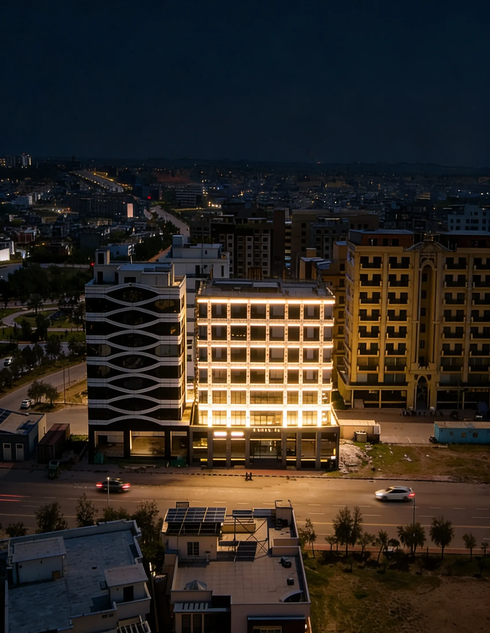 Bahria Town Phase 8 — night view